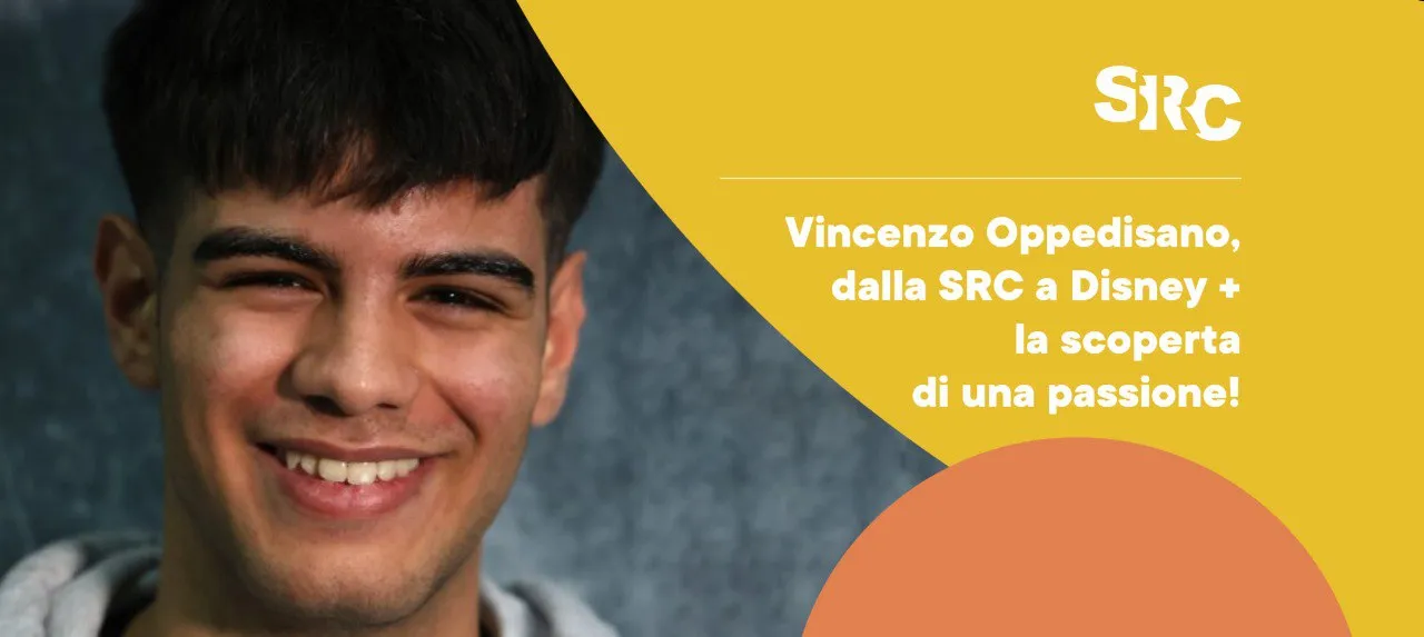 Primo piano del giovane attore Vincenzo Oppedisano